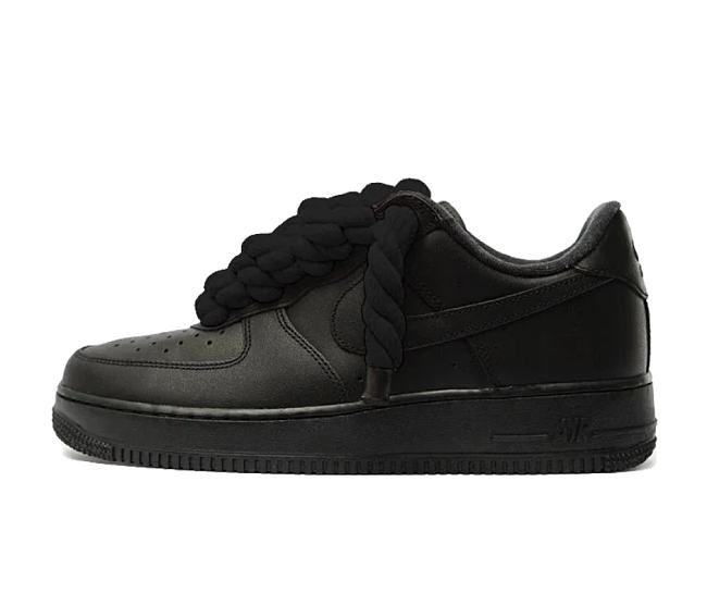 Nike Air Force 1 Black Rope-laces  - 1