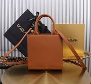 Dolce & Gabbana Embossed Tote Brown Bag Size 16×17×8CM - 4