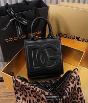 Dolce & Gabbana Embossed Tote Black Bag Size 16×17×8CM - 4