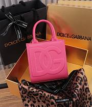 Dolce & Gabbana Embossed Tote Pink Bag Size 16×17×8CM - 3