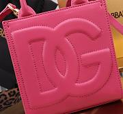 Dolce & Gabbana Embossed Tote Pink Bag Size 16×17×8CM - 2