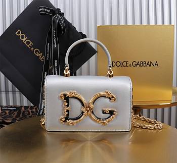 Dolce & Gabbana Silver Grained Bag Size 18x10x5CM