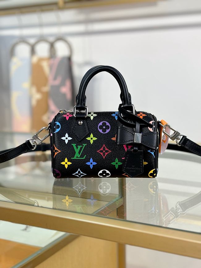 LV x TM Nano Speedy Black Bag Size 16x10x7CM - 1