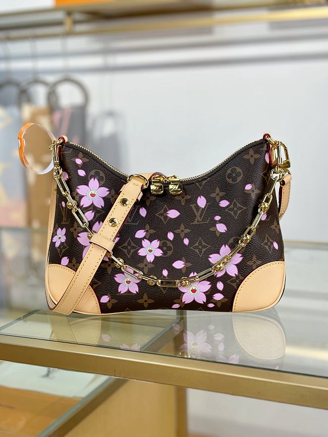 LV x TM Borsa Boulogne PM Sakura Brown Size 29x16x9CM - 1