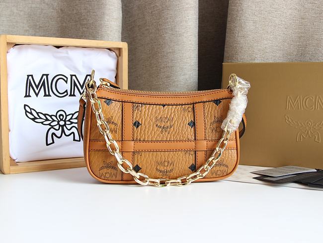 MCM Delmy Bag In Visetos Brown Size 22x12x4CM - 1