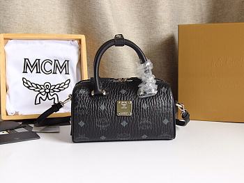 MCM Ella Boston Mini Bag in Visetos Black Size 18x8x10CM