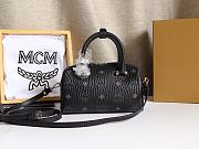 MCM Ella Boston Mini Bag in Visetos Black Size 18x8x10CM - 3