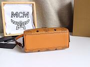 MCM Ella Boston Mini Bag in Visetos Brown Size 18x8x10CM - 5