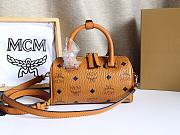 MCM Ella Boston Mini Bag in Visetos Brown Size 18x8x10CM - 2