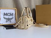 MCM Ella Boston Mini Bag in Visetos Beige Size 18x8x10CM - 3