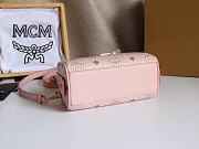 MCM Ella Boston Mini Bag in Visetos Pink Size 18x8x10CM - 5