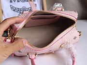 MCM Ella Boston Mini Bag in Visetos Pink Size 18x8x10CM - 4