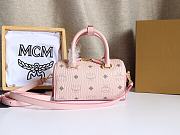 MCM Ella Boston Mini Bag in Visetos Pink Size 18x8x10CM - 2