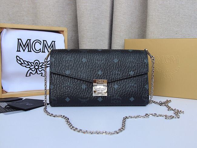 MCM Millie Flap Crossbody Visetos Black 23x14x5CM - 1