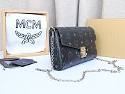 MCM Millie Flap Crossbody Visetos Black 23x14x5CM - 3