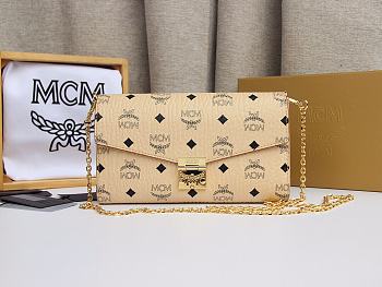 MCM Millie Flap Crossbody Visetos Beige 23x14x5CM