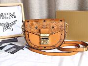 MCM Printed Canvas Brown Size 18x5x14CM - 1