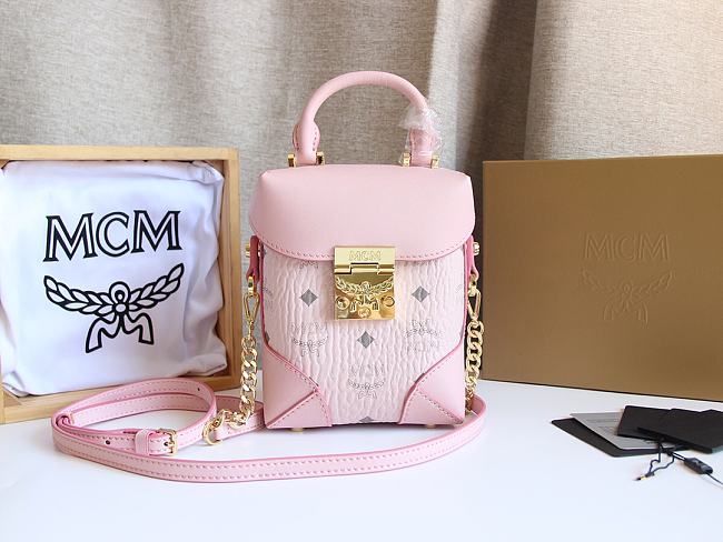 MCM Soft Berlin Crossbody Pink Bag Size 15x7x11CM - 1