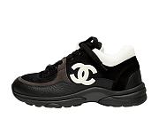 Chanel Black Grained Calfskin Low Top Sneakers - 1