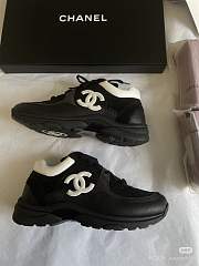 Chanel Black Grained Calfskin Low Top Sneakers - 3