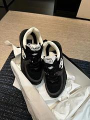 Chanel Black Grained Calfskin Low Top Sneakers - 4