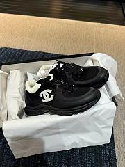 Chanel Black Grained Calfskin Low Top Sneakers - 5