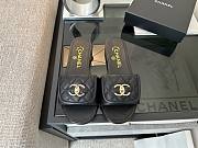 Chanel Black CC Logo Turnlock Mules Slides - 6