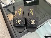 Chanel Black CC Logo Turnlock Mules Slides - 3