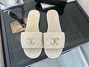 Chanel White CC Logo Turnlock Mules Slides - 4