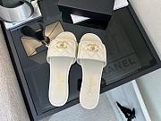 Chanel White CC Logo Turnlock Mules Slides - 3