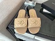 Chanel Beige CC Logo Turnlock Mules Slides - 5