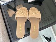 Chanel Beige CC Logo Turnlock Mules Slides - 2