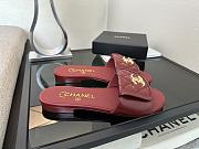 Chanel Red CC Logo Turnlock Mules Slides - 5