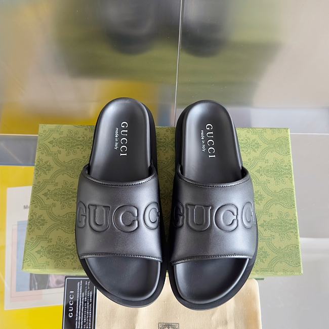 Gucci Interlocking G Slide All Black - 1