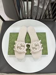 Gucci Interlocking G Slide Sandal White - 1