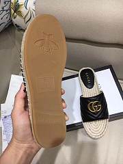 Gucci Marmont Espadrille Wedge Slides Black - 3
