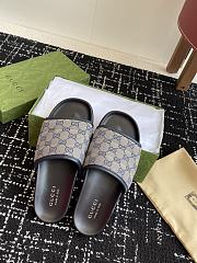 Gucci Slipper Canvas Logo Blue - 5