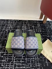 Gucci Slipper Canvas Logo Blue - 3