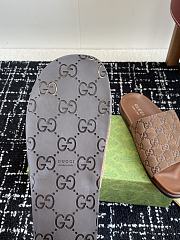 Gucci Slipper Canvas Logo Brown - 6