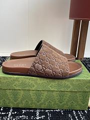 Gucci Slipper Canvas Logo Brown - 5