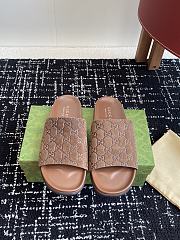 Gucci Slipper Canvas Logo Brown - 4