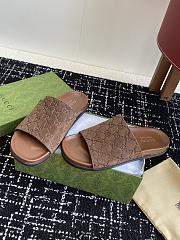 Gucci Slipper Canvas Logo Brown - 3