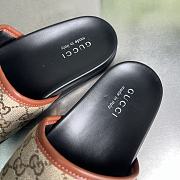 Gucci Slipper Canvas Logo Brown Red - 5