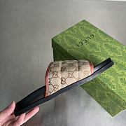 Gucci Slipper Canvas Logo Brown Red - 3