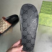Gucci Slipper Canvas Logo Brown Red - 4