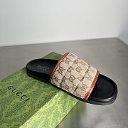 Gucci Slipper Canvas Logo Brown Red - 2