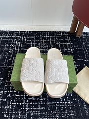 Gucci Slipper Canvas Logo White - 1