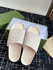 Gucci Slipper Canvas Logo White - 5