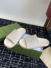 Gucci Slipper Canvas Logo White - 4