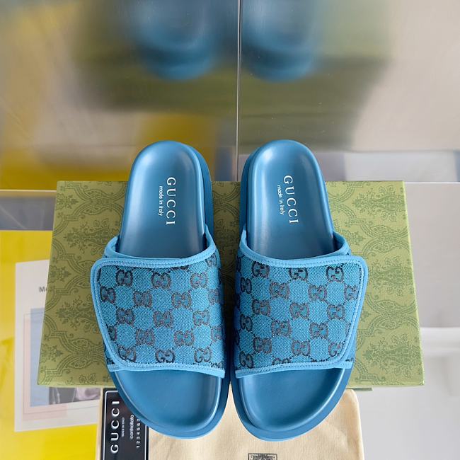 Gucci Slippers Canvas Strap Blue - 1